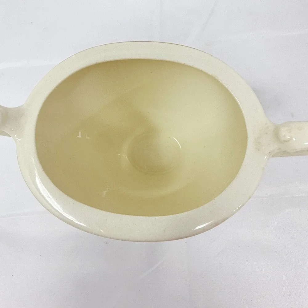 Homer Laughlin Eggshell Georgian Cream and Sugar Set Blue Gold Floral *no lid*